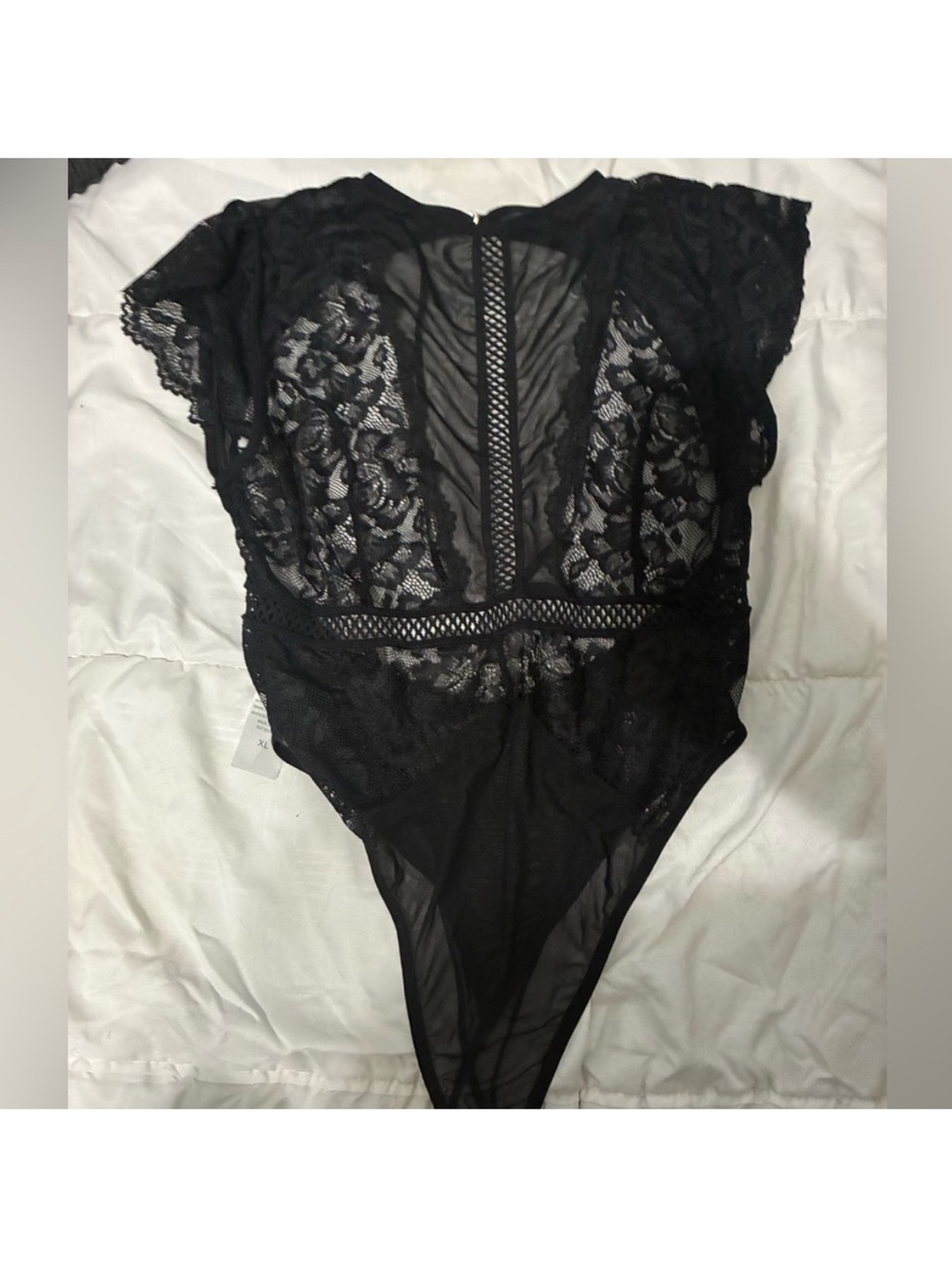 Sheer Lace Black Bodysuit